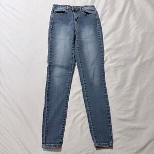 Women's 5 Ankle Medium Wash Denim Pants Beaded Legs